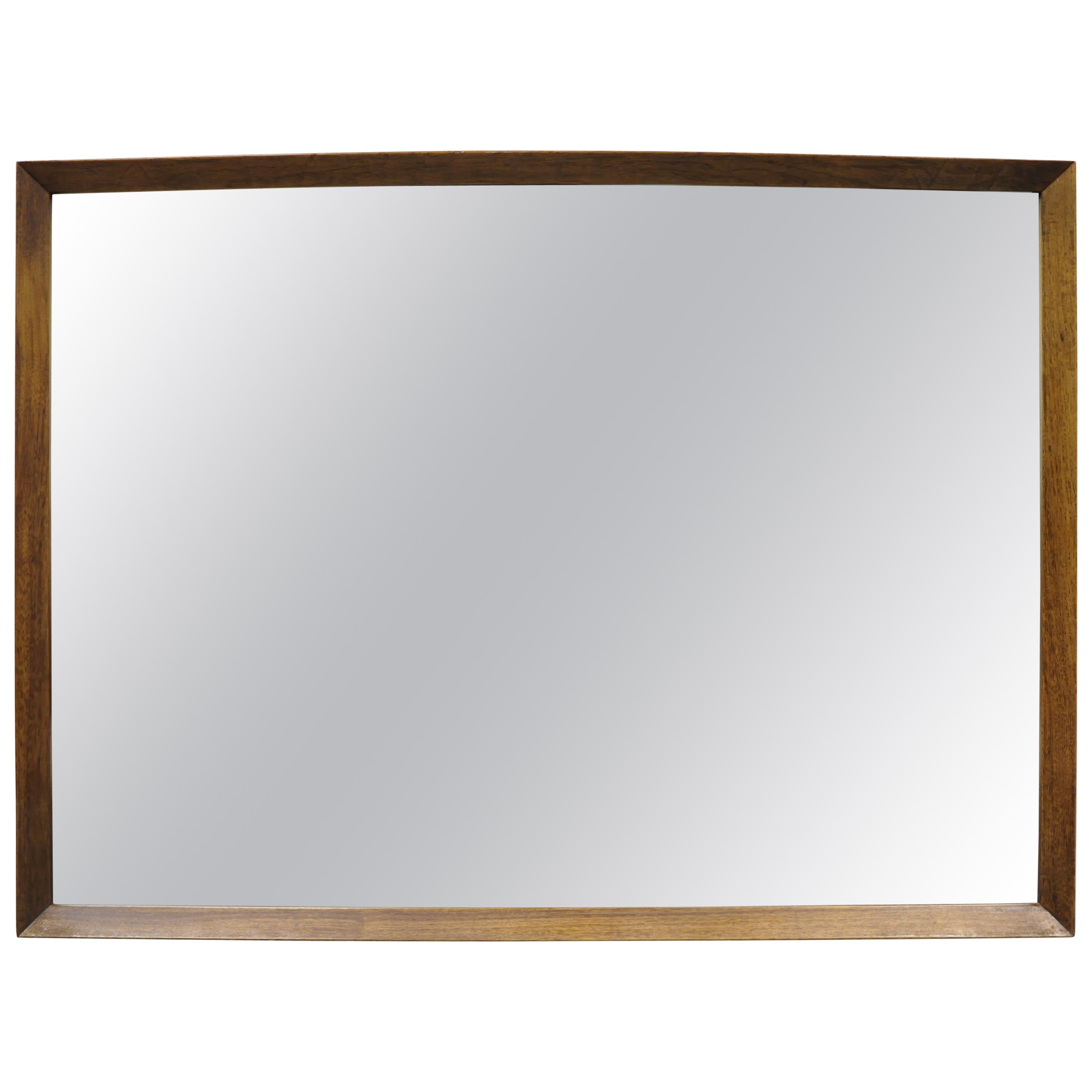 Oiled Walnut Frame Mid Century Modern Rectangular Mirror. For Sale at 1stDibs