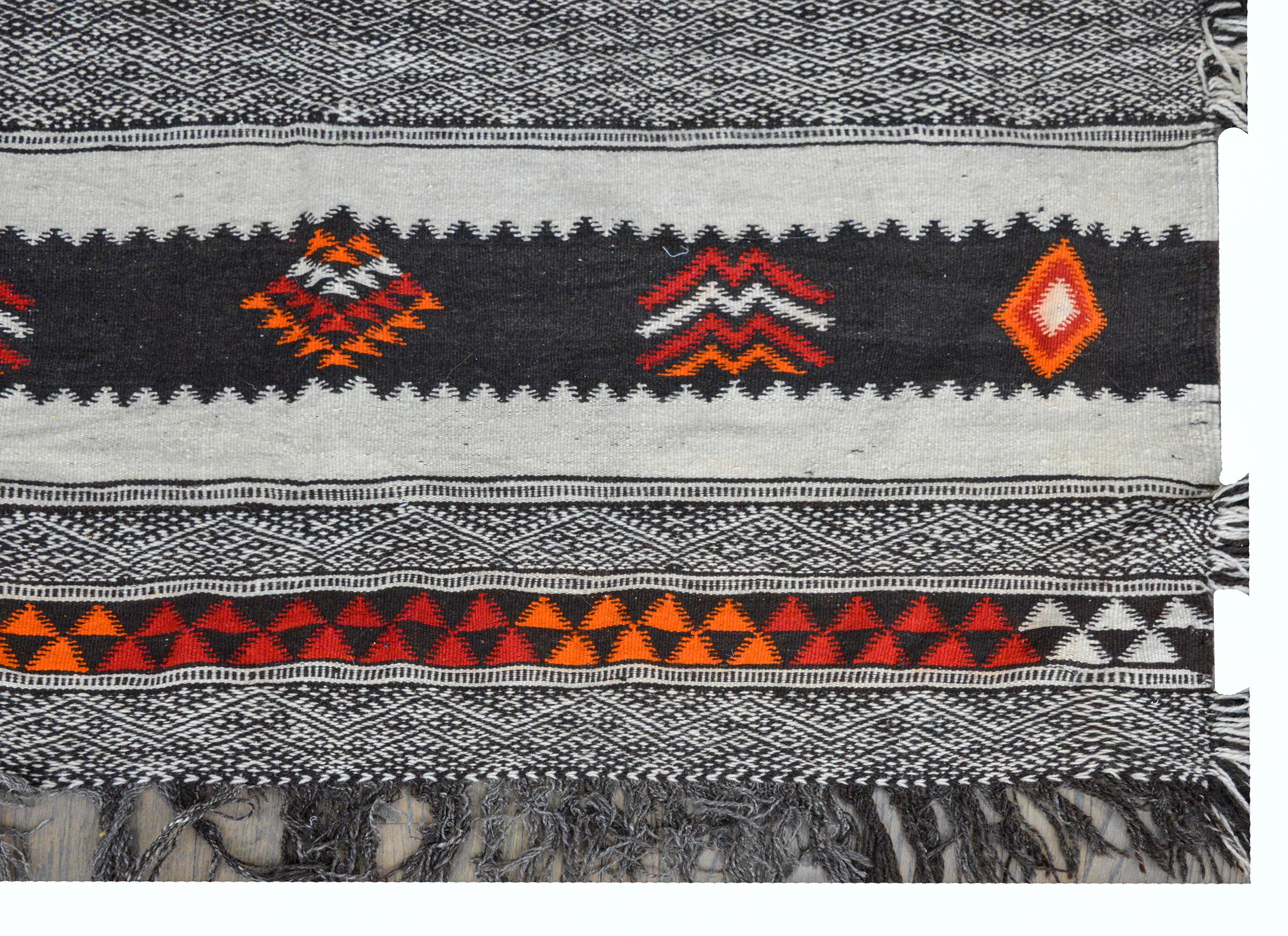 Mid Century Moroccan Kilim Runner For Sale 2