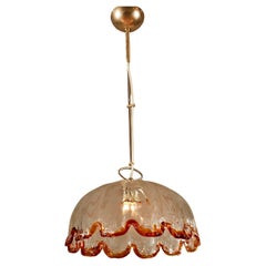 1970er Jahre Italienische Murano Bernsteinblumen-Deckenleuchte von La Murrina