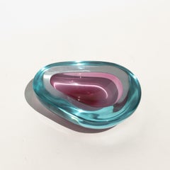 Bol en verre de Murano vintage du milieu du siècle dernier en verre Sommerso, Flavio Poli Stye