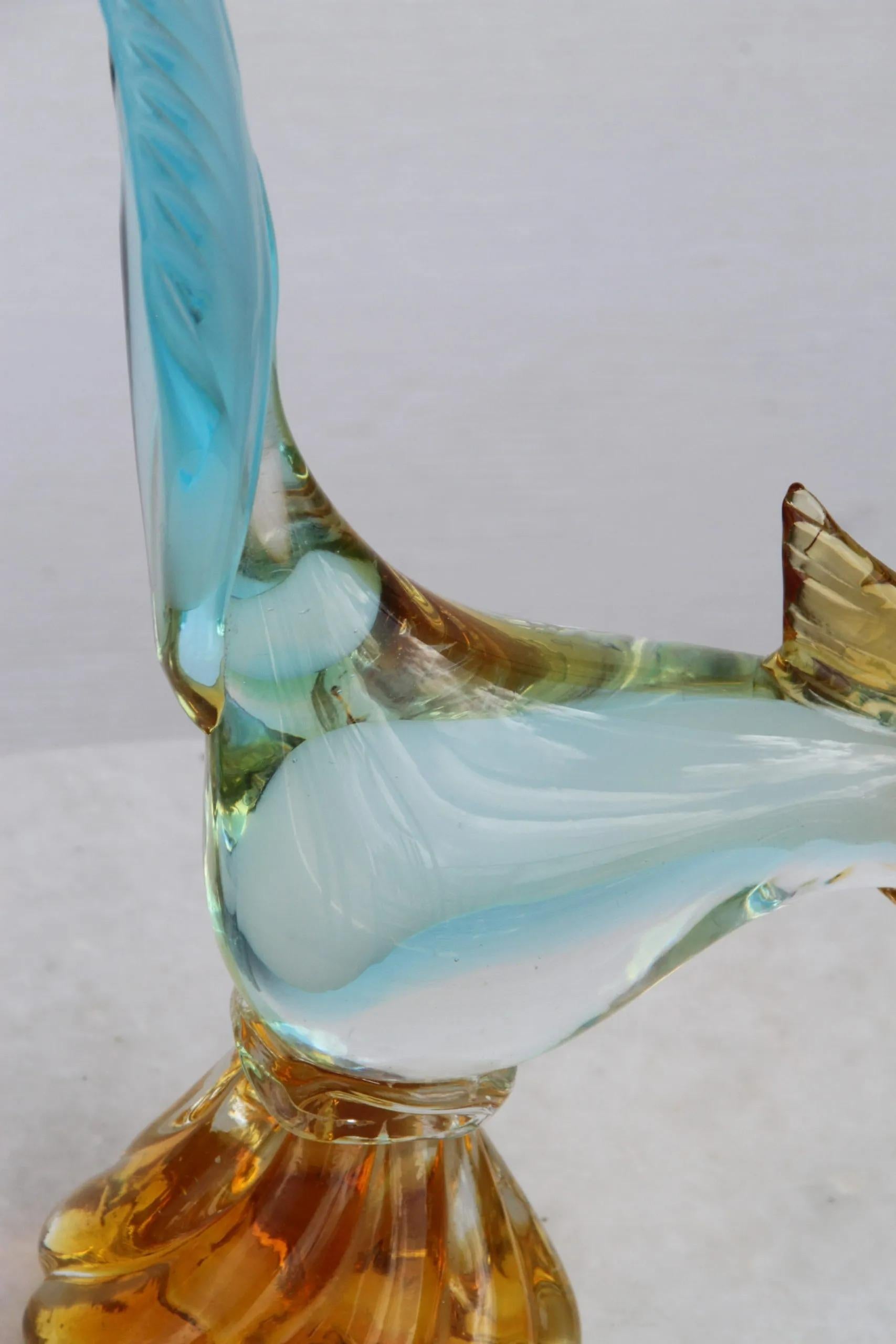 Art Glass Vintage Mid-Century Murano Glass Roadrunner