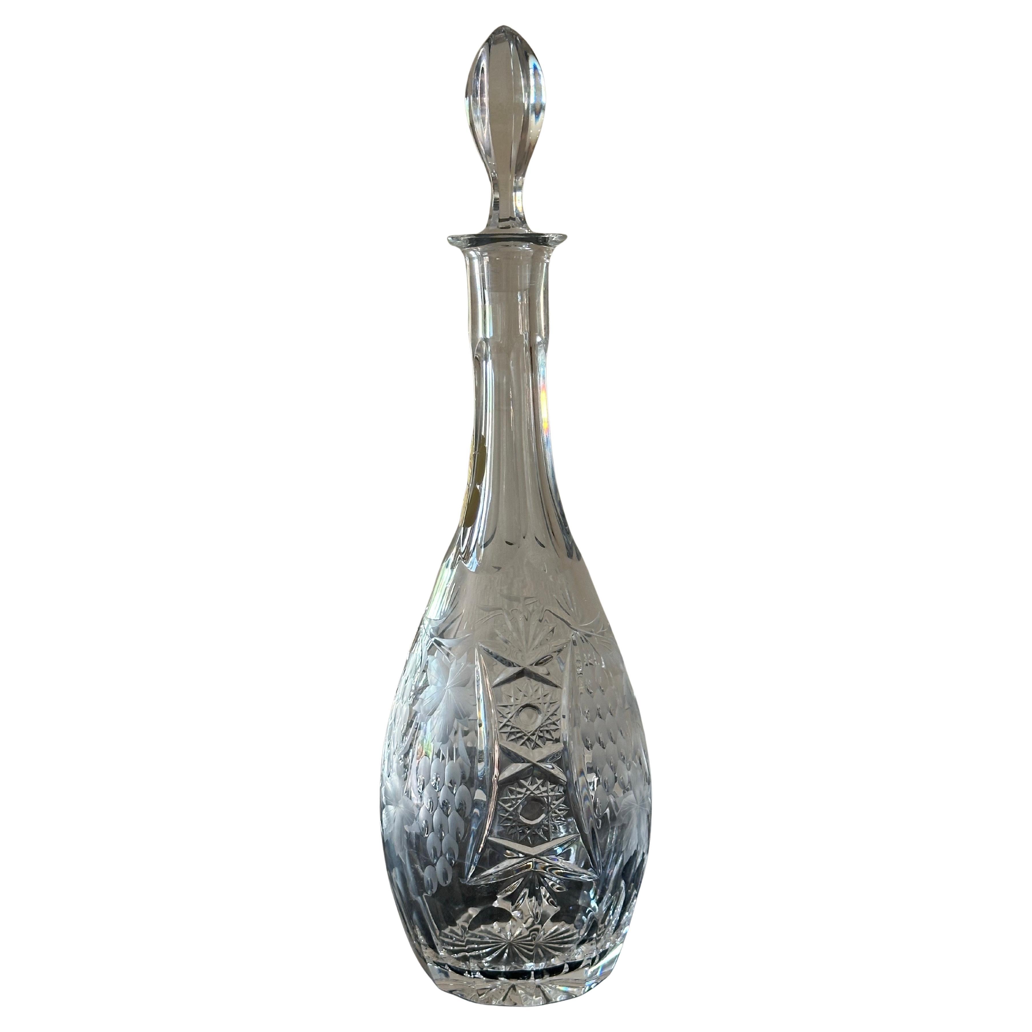 Decantador Traube Vintage de Cristal Nachtmann de Mediados de Siglo con Tapón de Baviera Alemán en venta