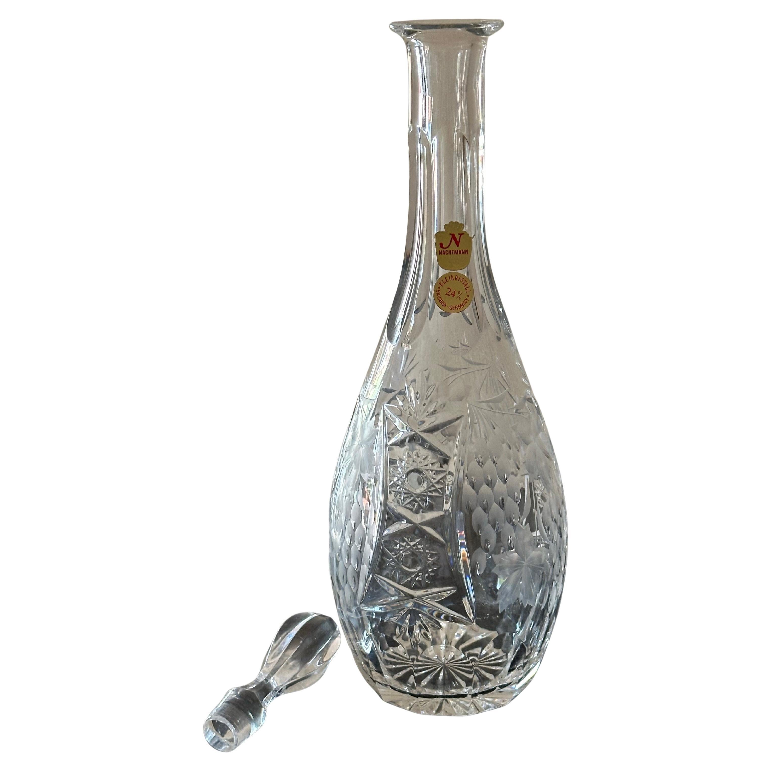 Decantador Traube Vintage de Cristal Nachtmann de Mediados de Siglo con Tapón de Baviera Hecho a mano en venta