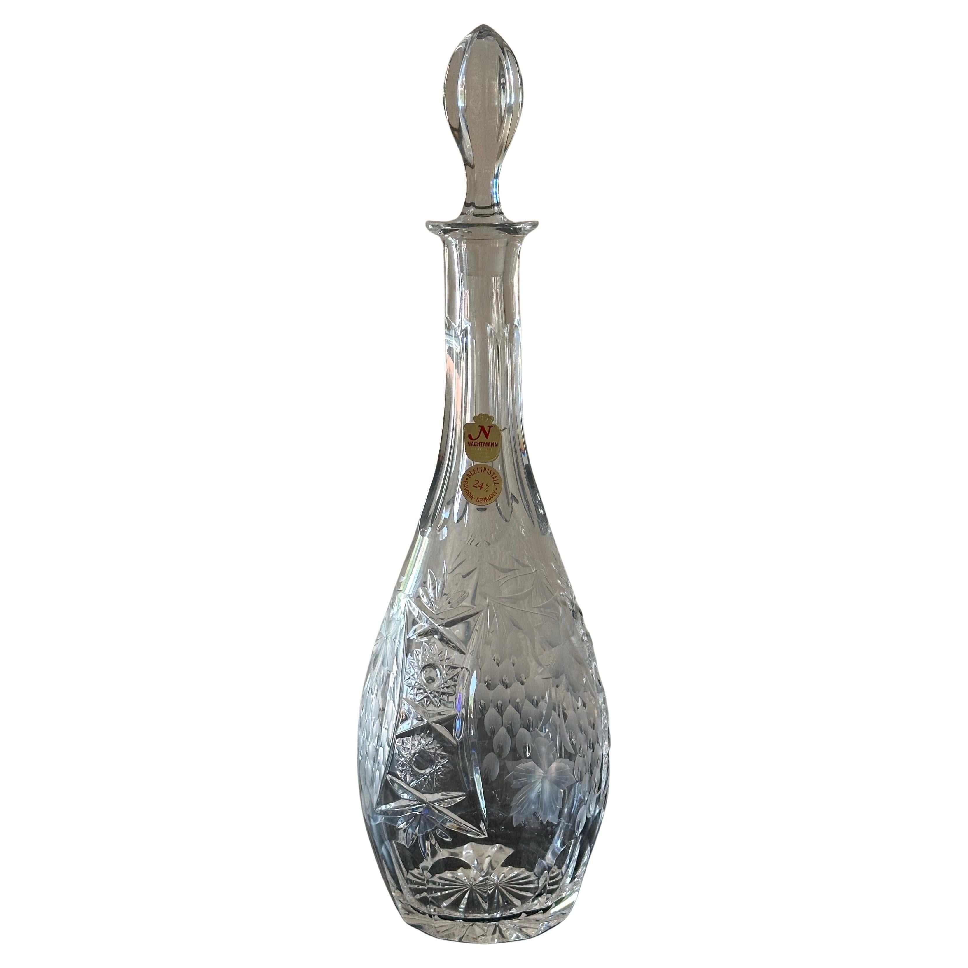 Decantador Traube Vintage de Cristal Nachtmann de Mediados de Siglo con Tapón de Baviera en venta