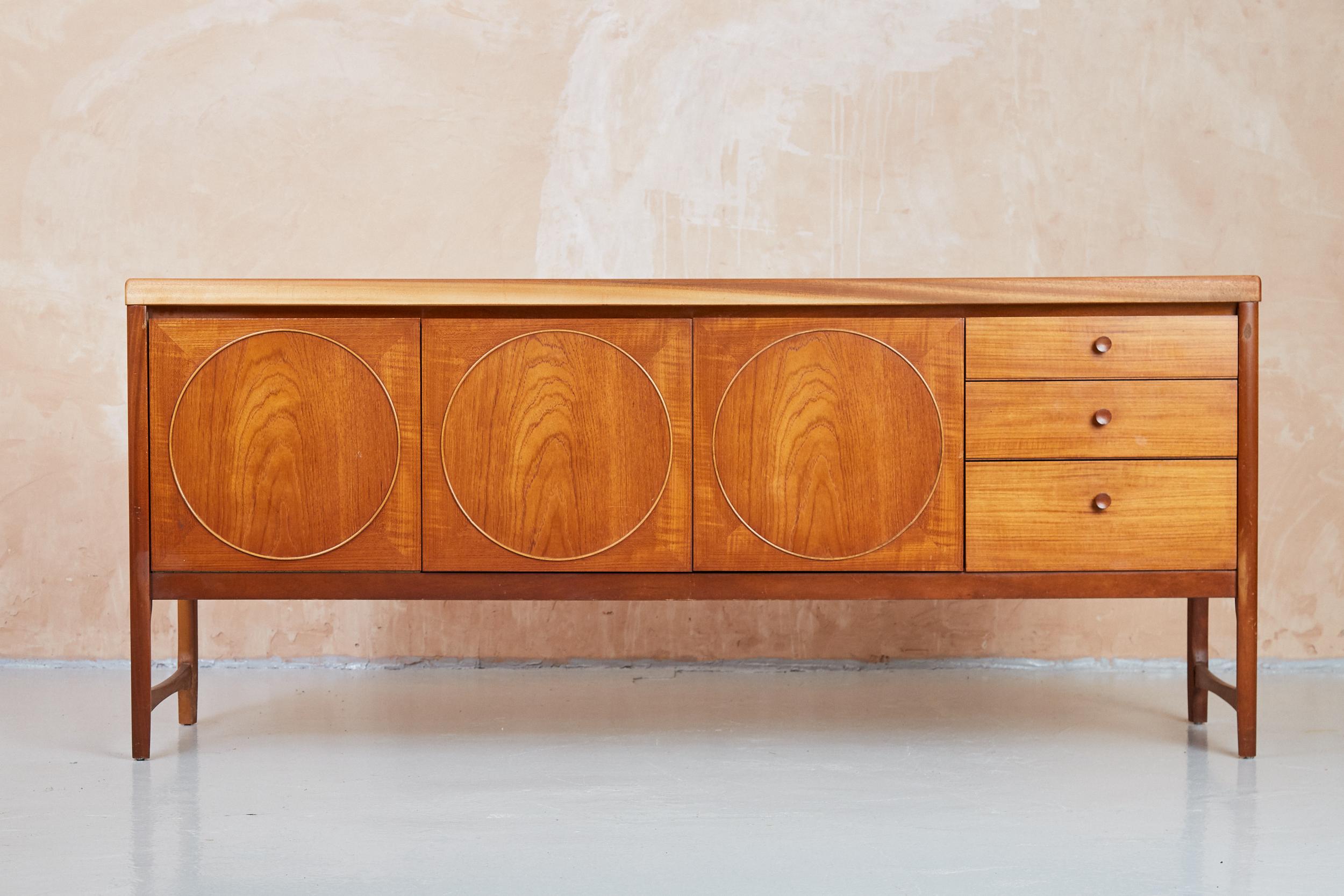 Vintage Mid Century Nathan Circles 6ft Sideboard For Sale 6