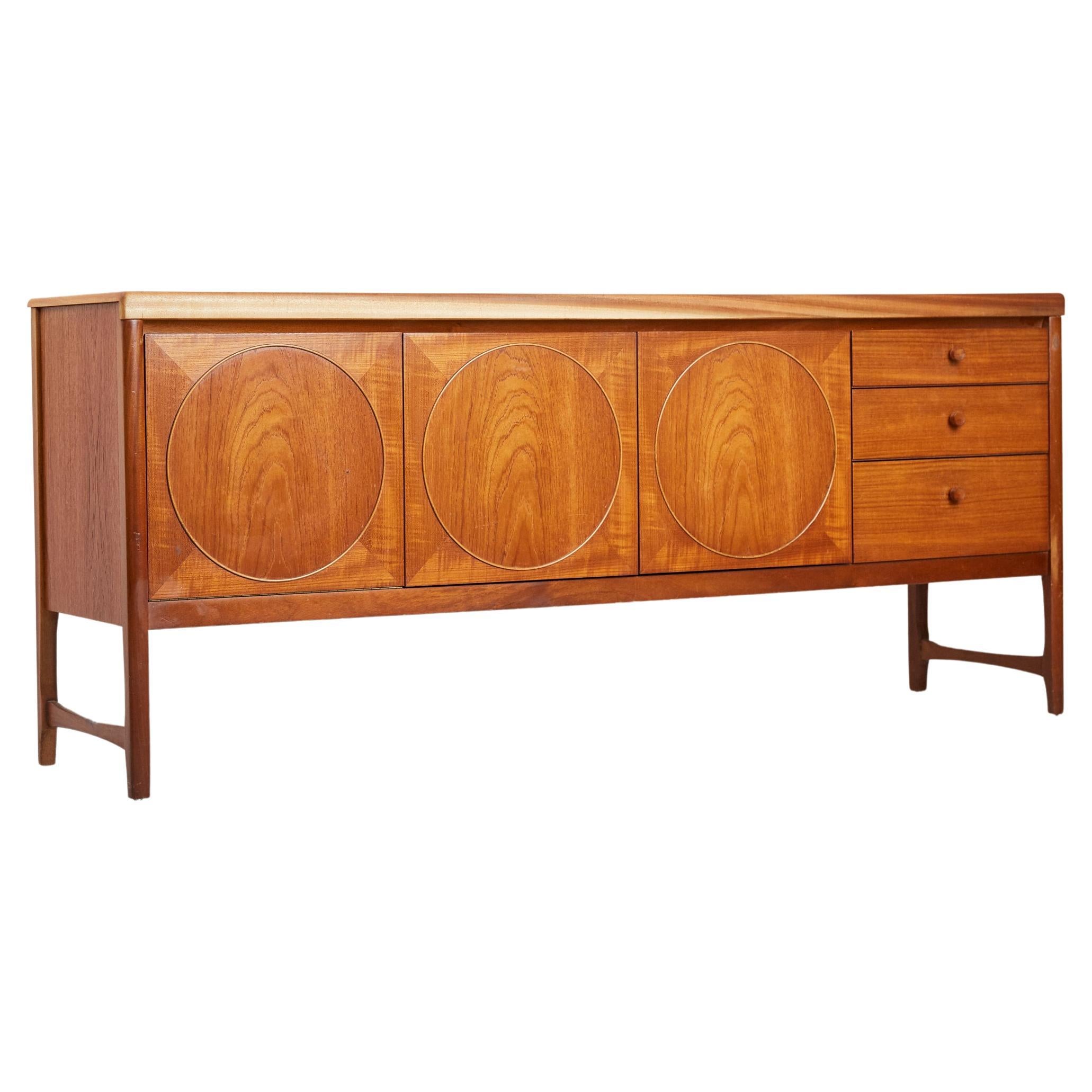 Vintage Mid Century Nathan Circles 6ft Sideboard For Sale