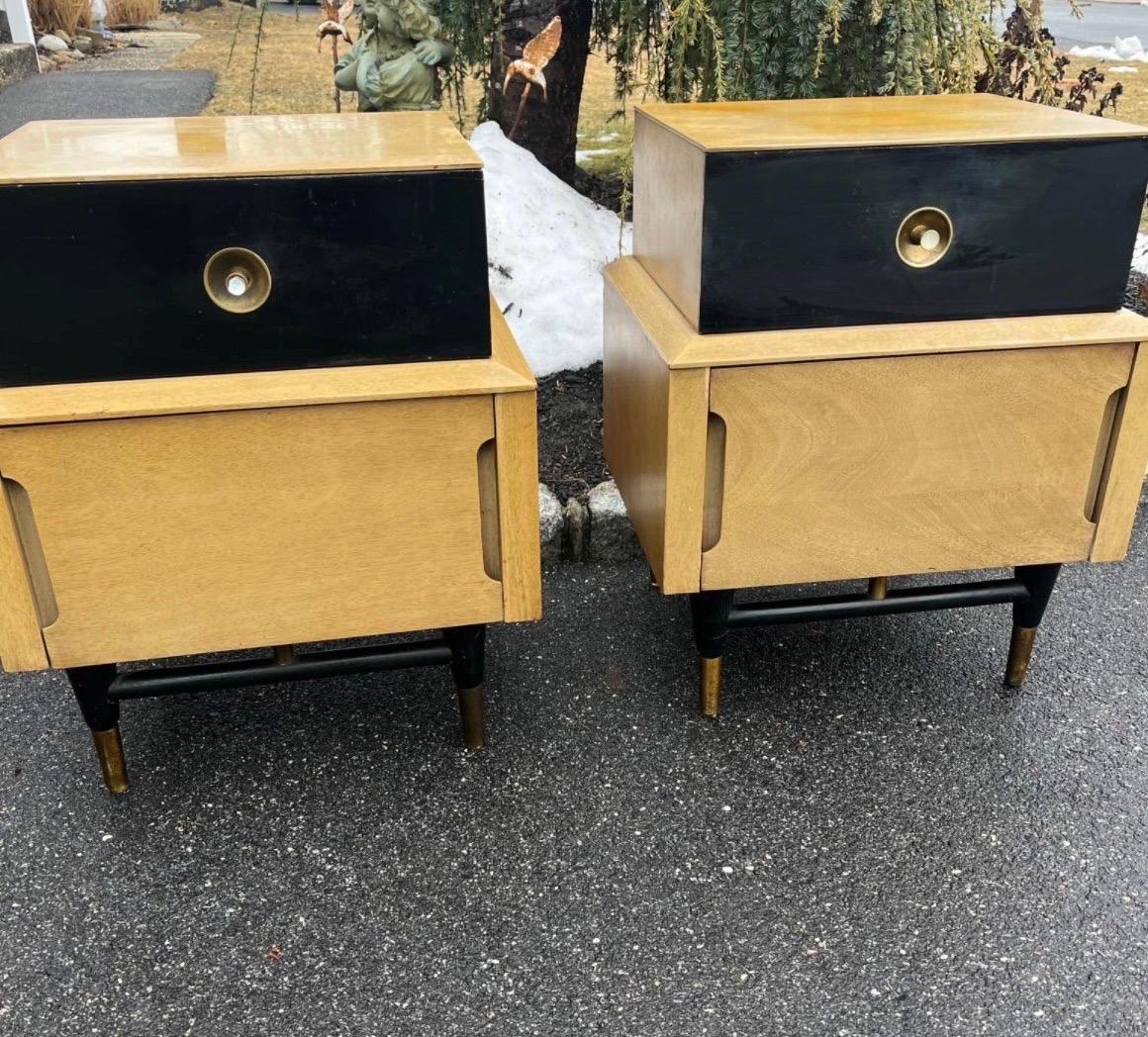 Tables de nuit Vintage Mid Century par Basic Witz en vente 2