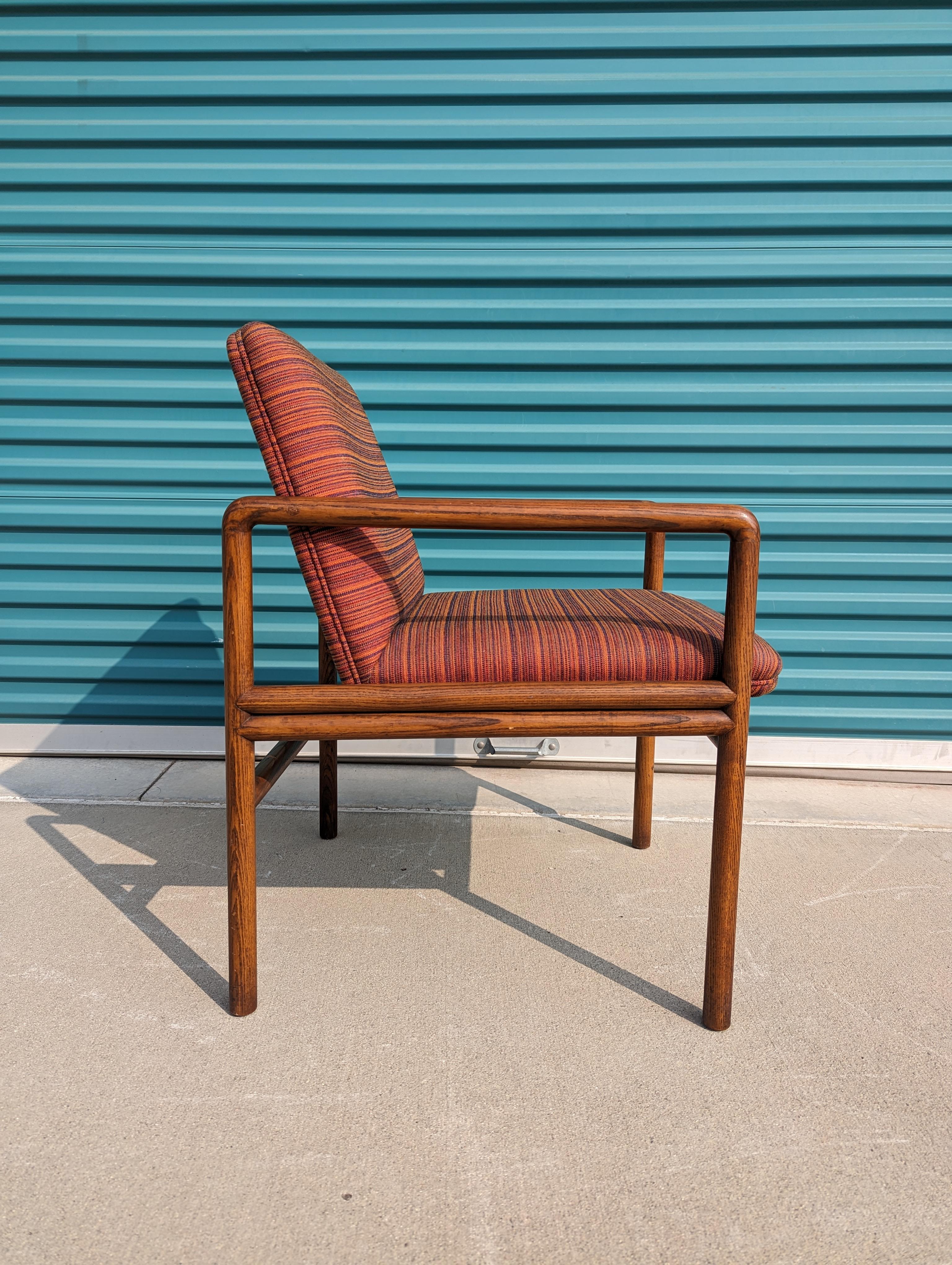 Mid-Century Modern Vintage Mid Century Oak and Fabric Armchair by Ward Bennet For Sale