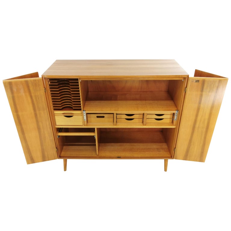 Vintage Midcentury Oak German Bureau Desk Multi Office For Sale at