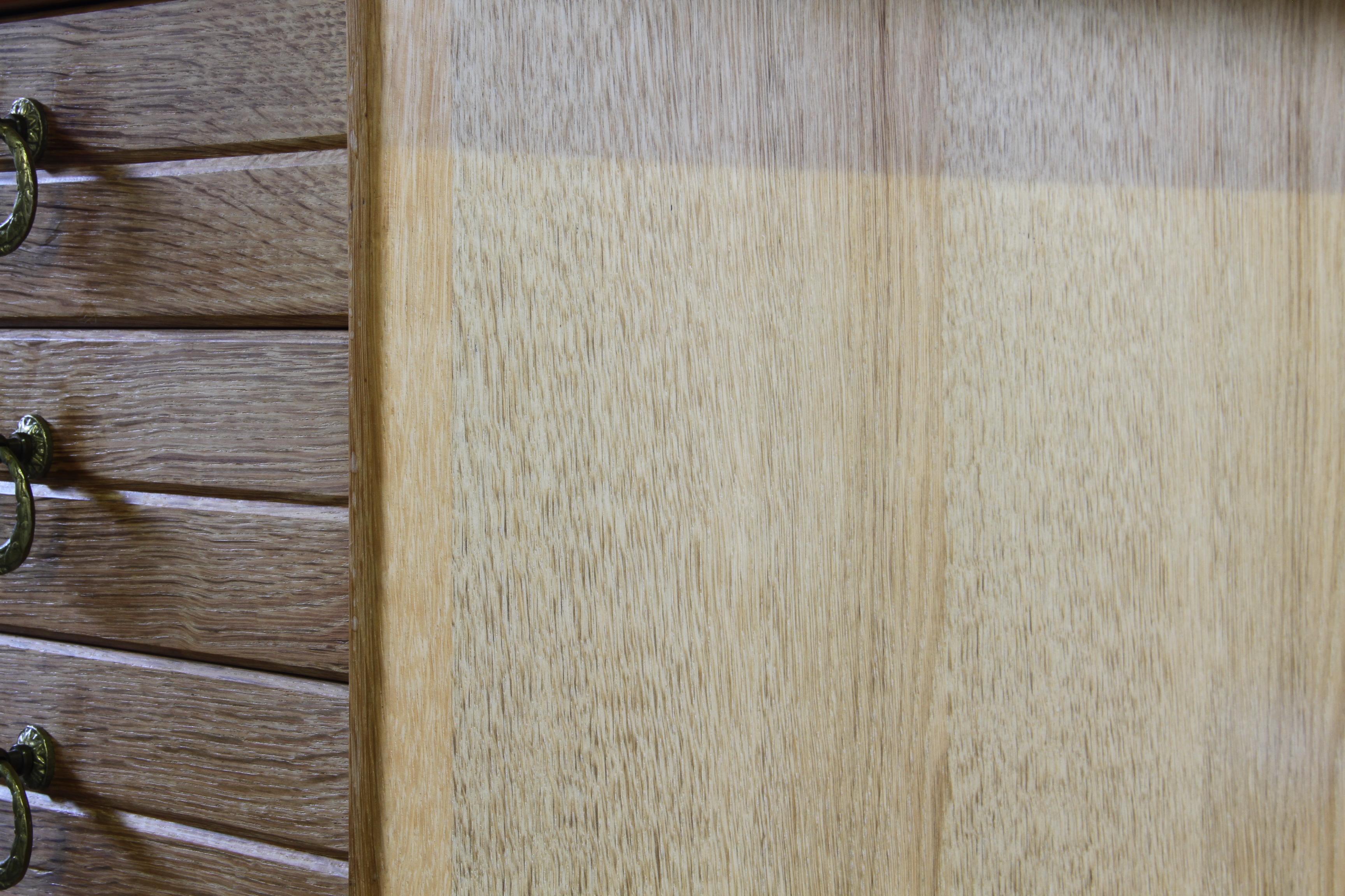 Vintage Mid-Century Oak Writing Desk with 6 Drawers, Open Back, Kjærnulf style. in vendita 4
