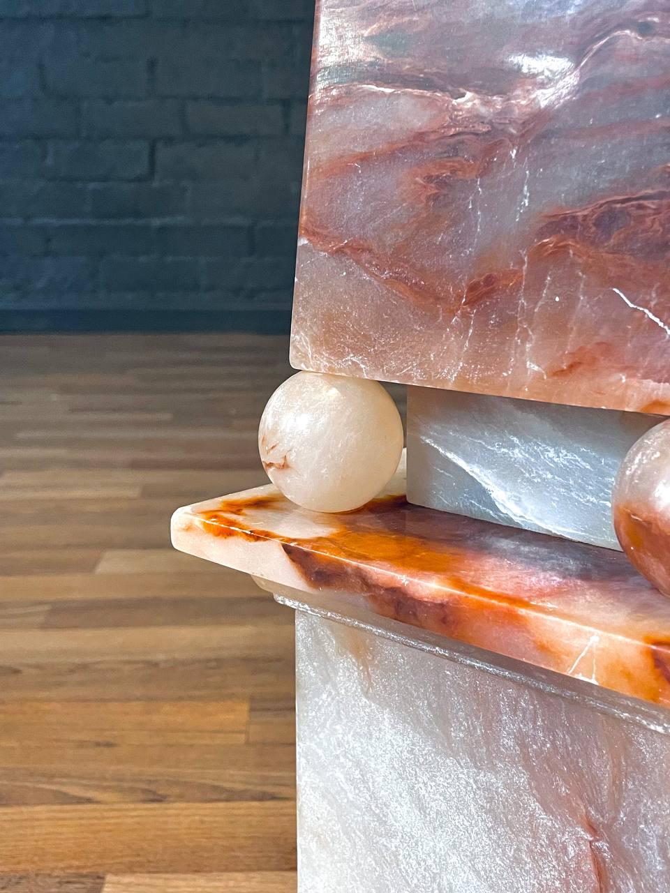 Vintage Mid-Century Obelisk Onyx Floor Lamp by Marbro For Sale 3