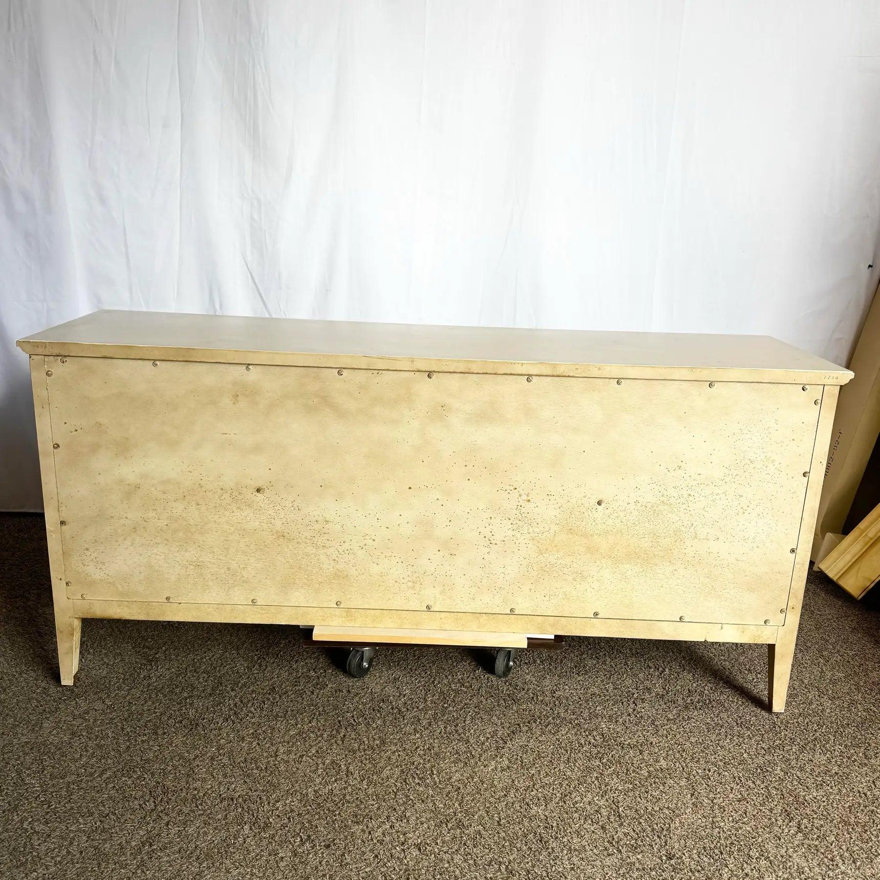 Vintage Mid Century Off White and Gold Dresser by John Widdicomb For Sale 5