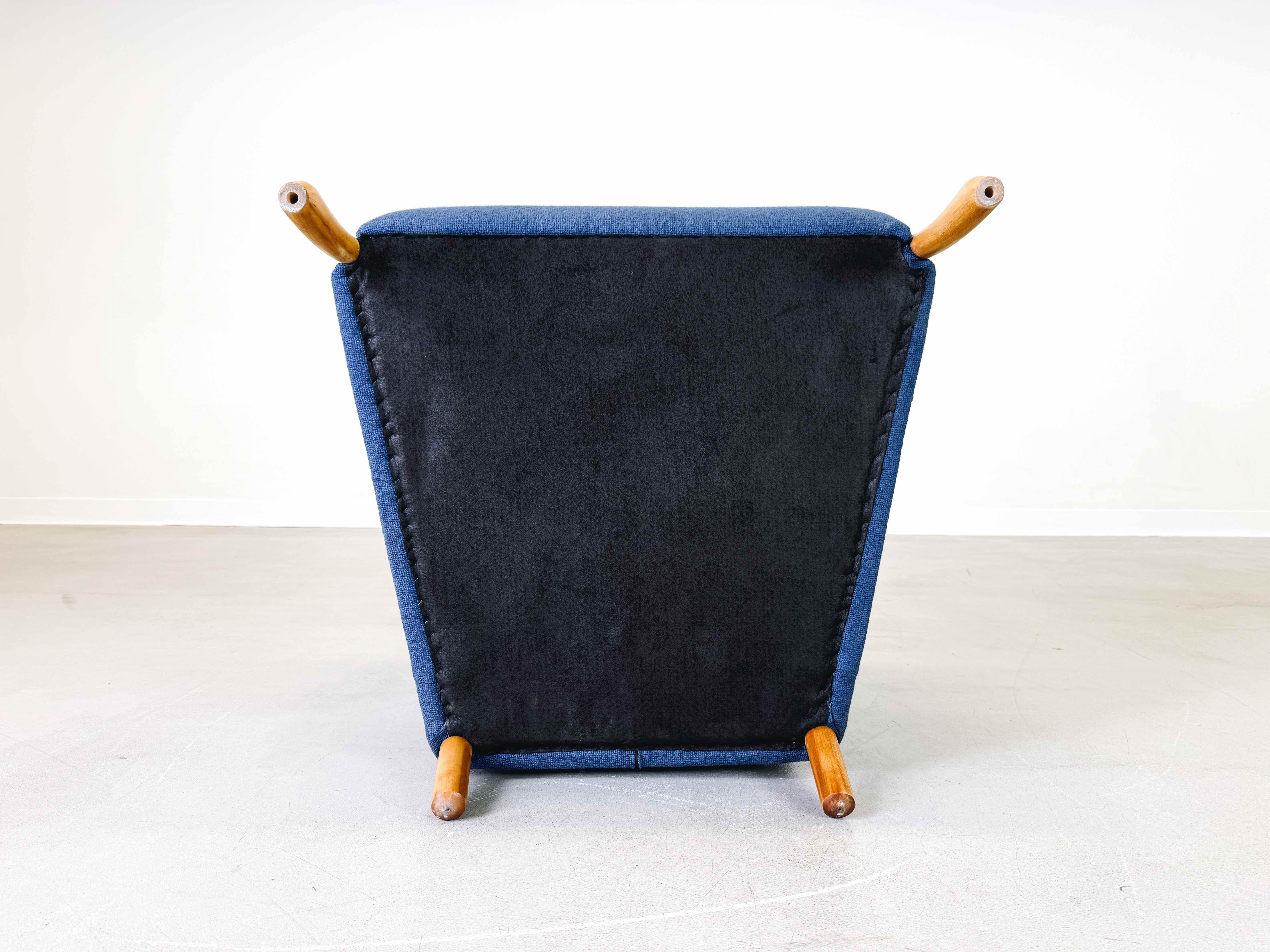 Vintage Mid Century Ohrensessel Claudia Stouby Møbelfabrik mit Ottomane 1970 en vente 4