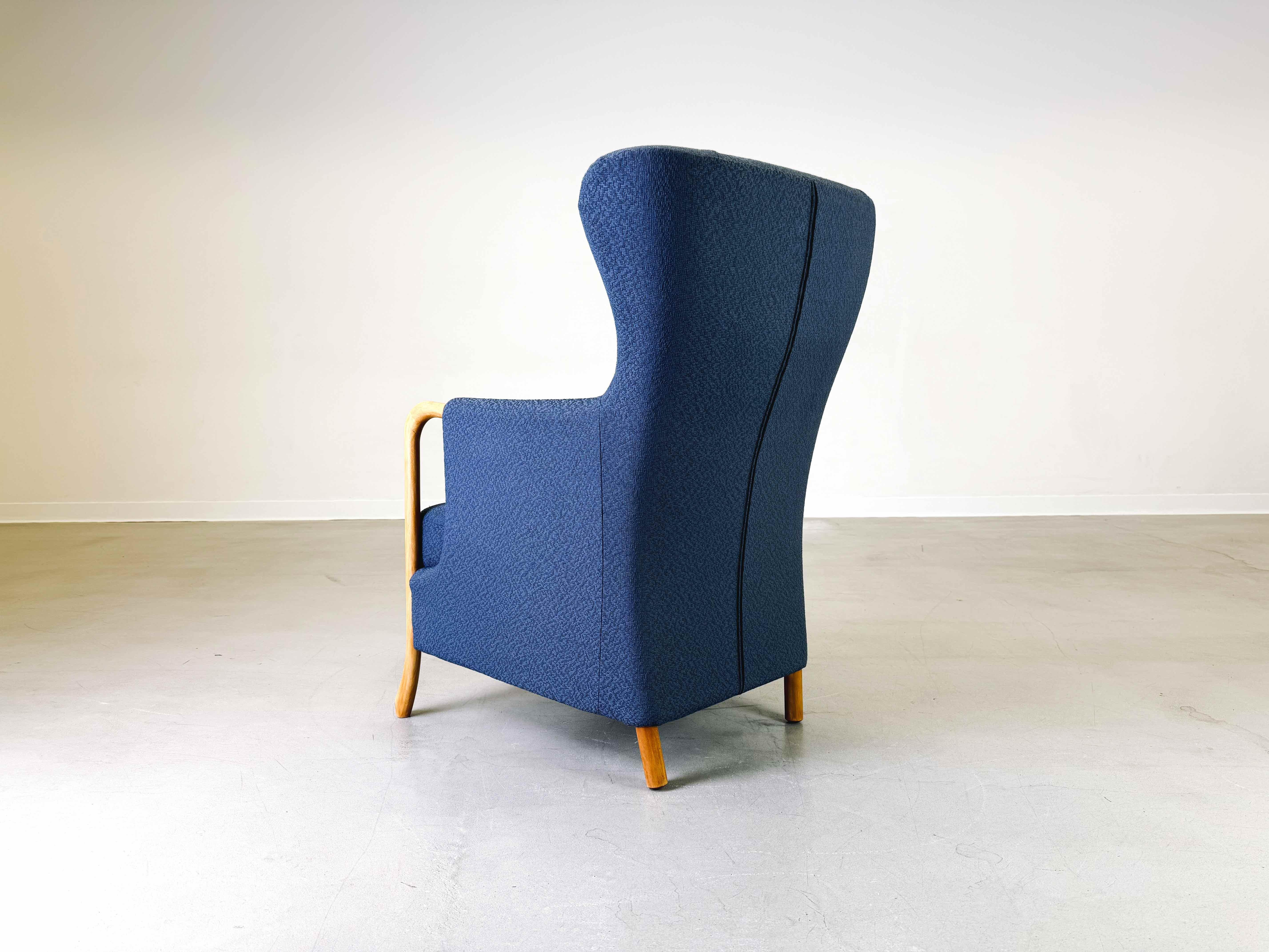 Vintage Mid Century Ohrensessel Claudia Stouby Møbelfabrik mit Ottomane 1970 Bon état - En vente à Berlin, DE