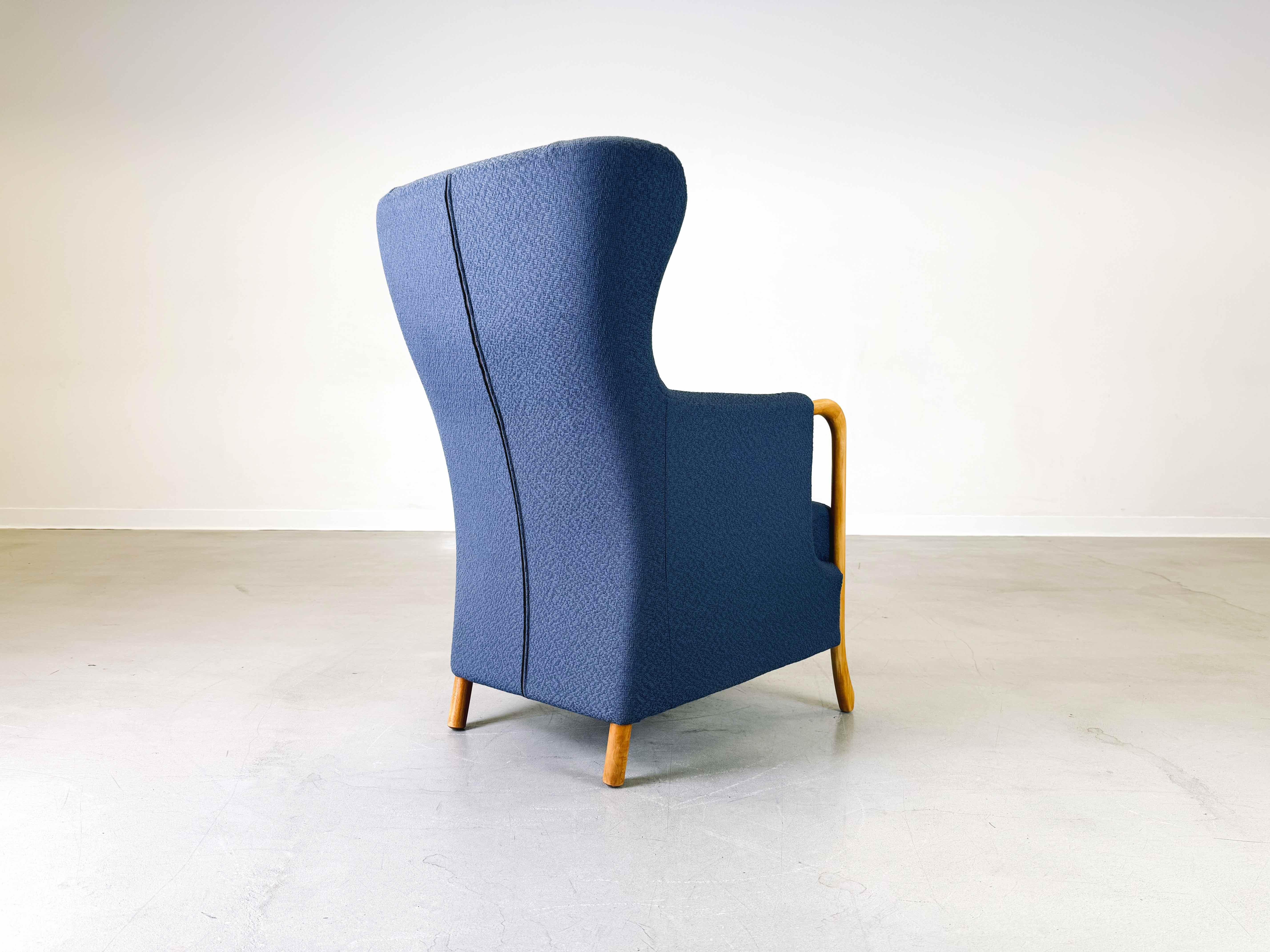 Fin du 20e siècle Vintage Mid Century Ohrensessel Claudia Stouby Møbelfabrik mit Ottomane 1970 en vente