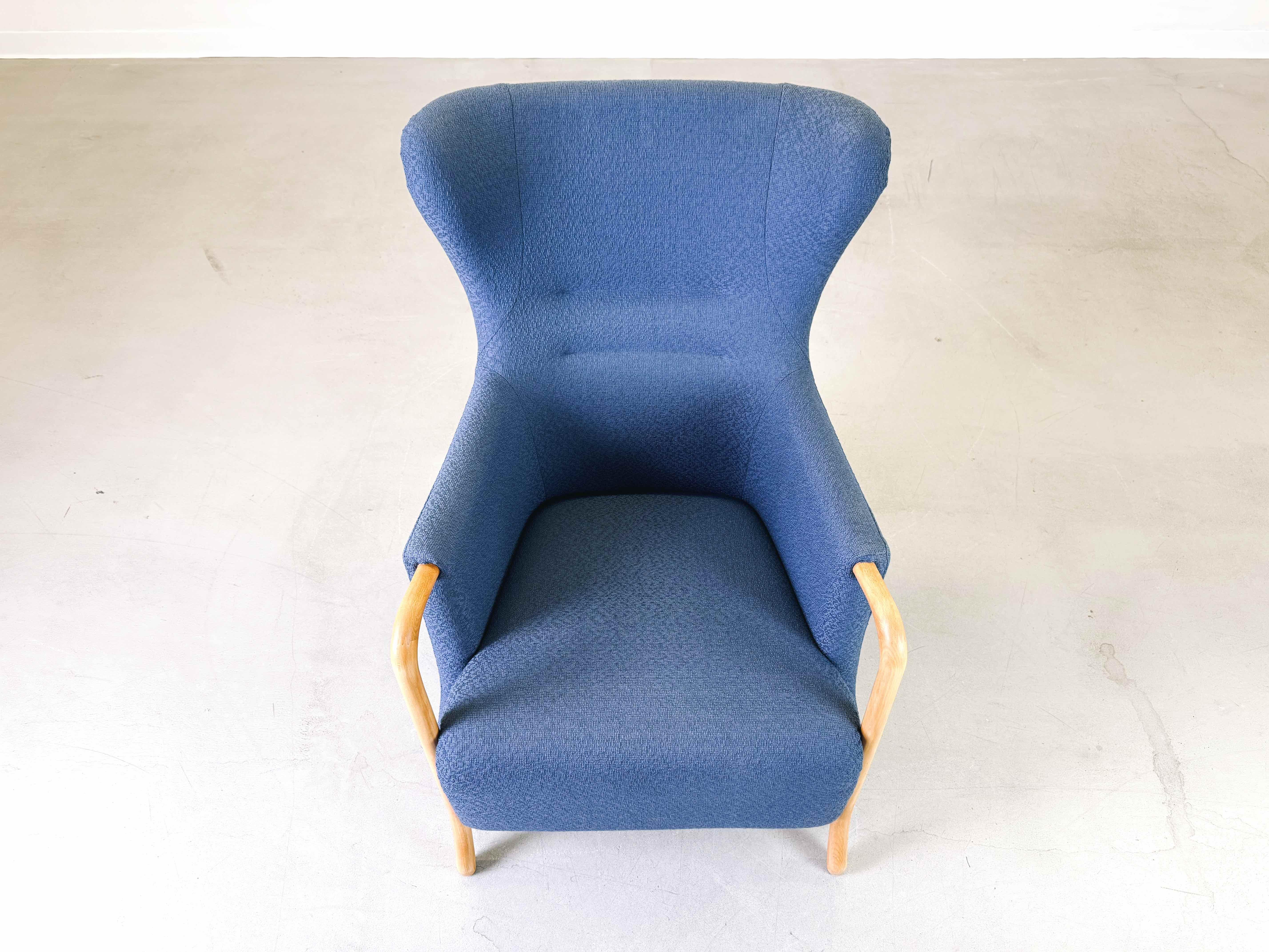 Vintage Mid Century Ohrensessel Claudia Stouby Møbelfabrik mit Ottomane 1970 en vente 1