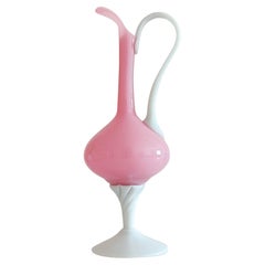 Pichet en verre Opaline florence Empoli, Italie, années 1950