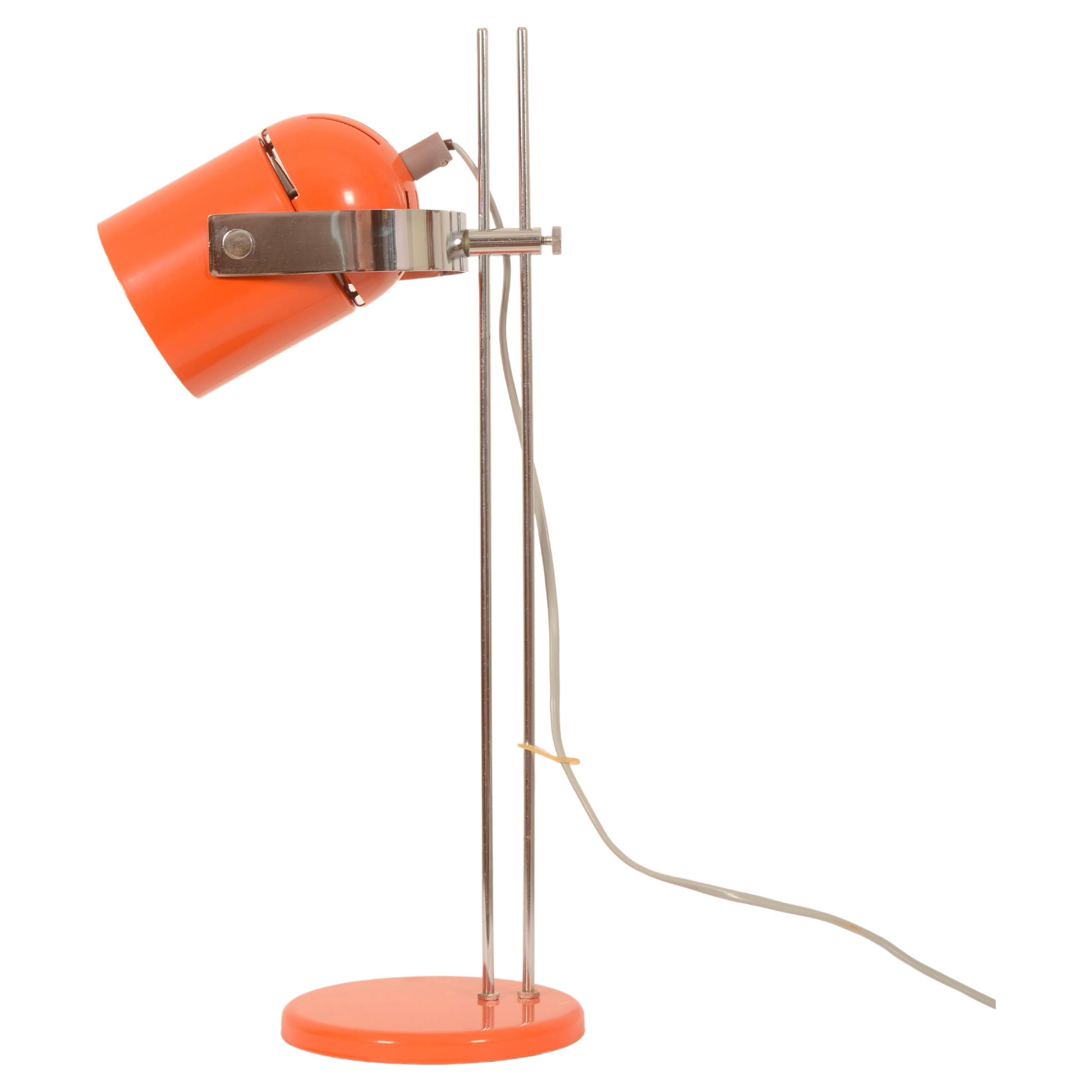 Orange Mid-Century-Tischlampe, Vintage im Angebot