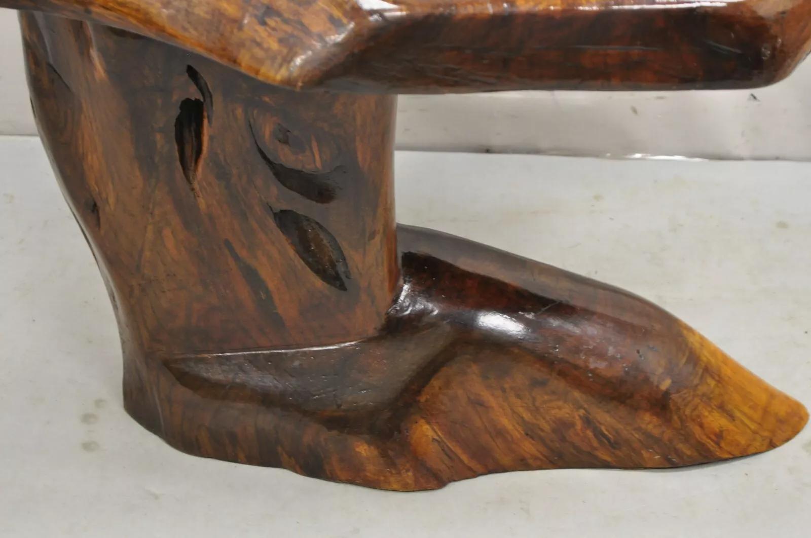Vintage Mid Century Organic Live Edge Burl Wood Pedestal Base Couchtisch im Zustand „Gut“ in Philadelphia, PA