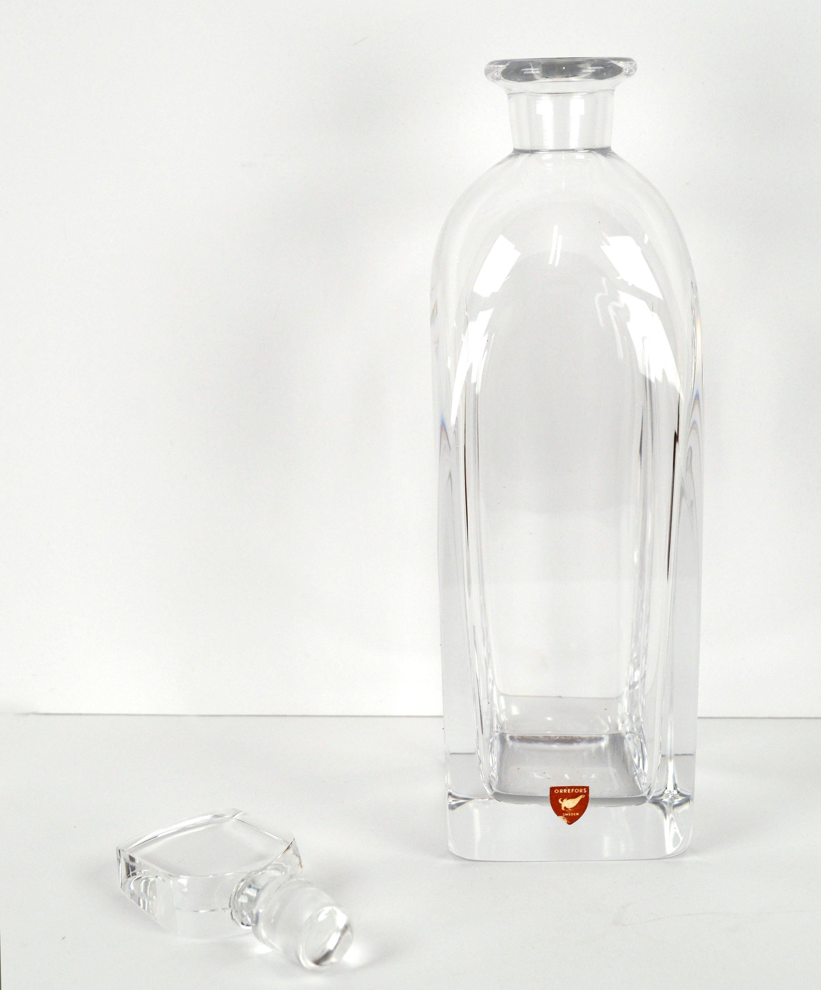 Mid-Century Modern Vintage Mid-Century Orrefors Crystal Decanter with Stopper For Sale