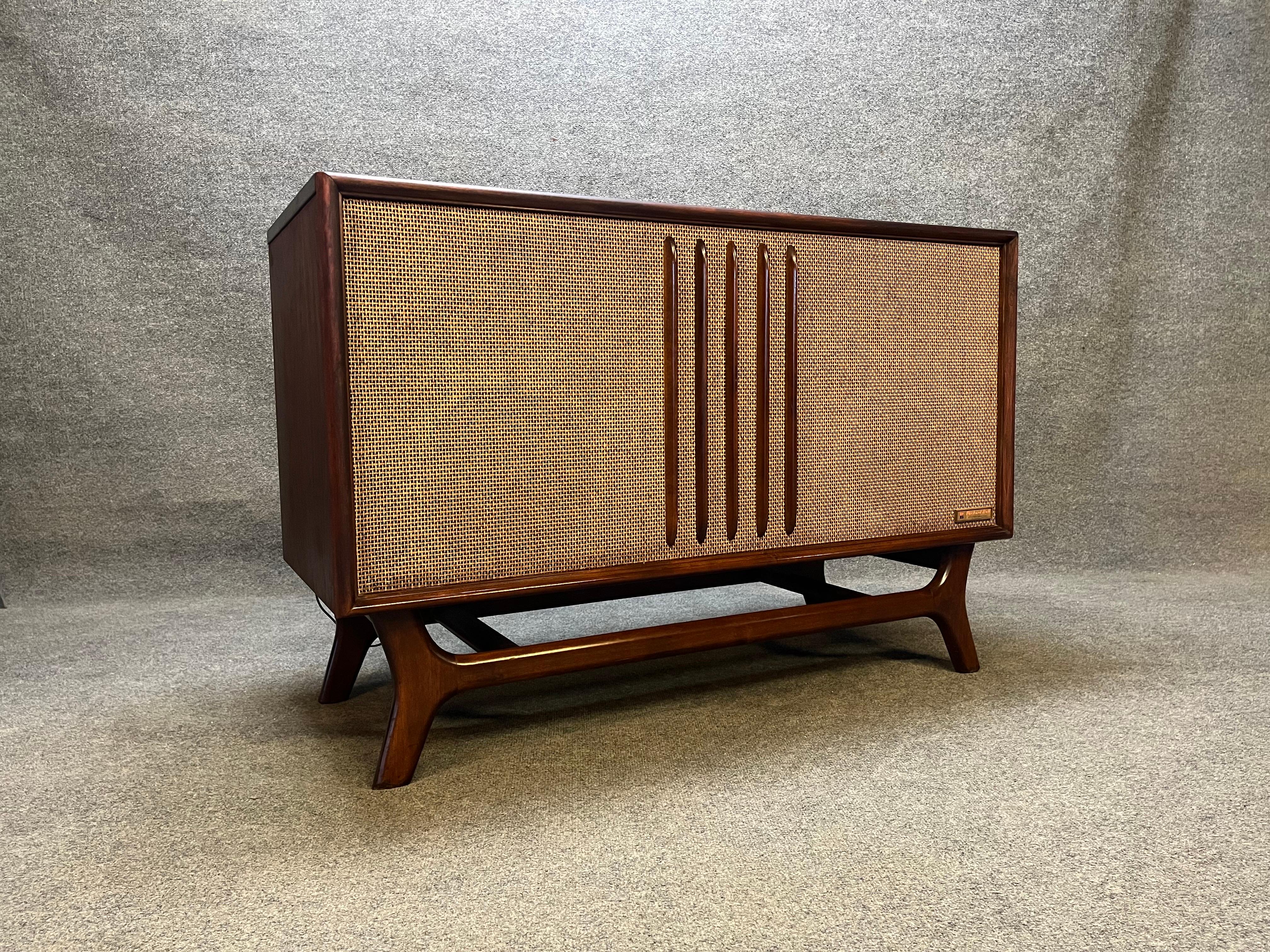 mid century stereo console