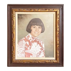 Vintage Mid Century Painted Photograph Portrait of Young Jewish Woman