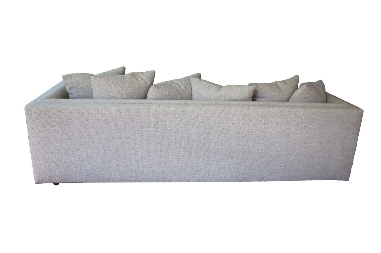 Fabric Vintage Mid-Century Pair of Knoll Style Custom Made Tobocman Matching Sofas