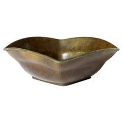 Vintage Mid-Century Patinated Bowl, GAB, Sweden, 1930s