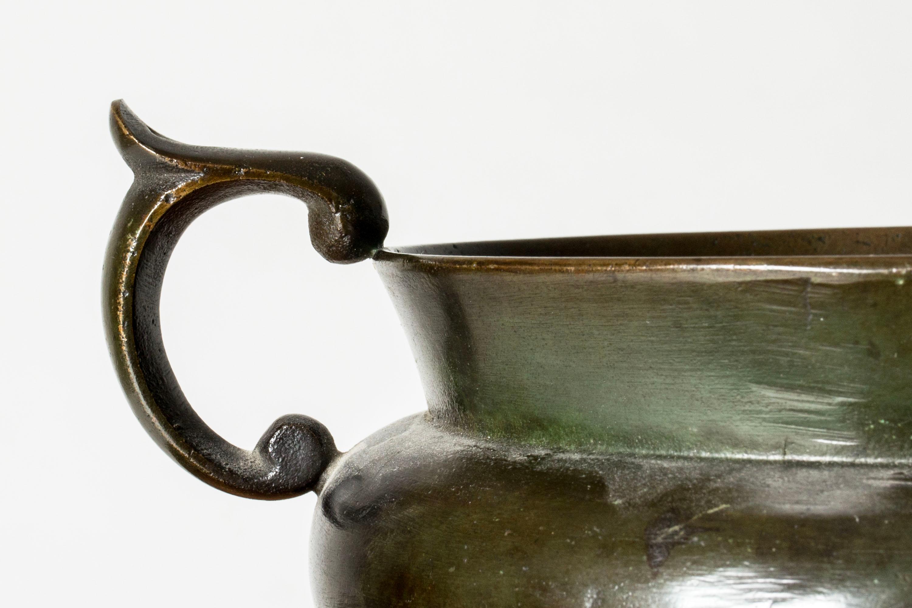 Svedese Ciotola o fioriera patinata d'epoca di metà secolo, GAB, Svezia, anni '30 in vendita