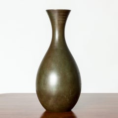 Vaso vintage di metà secolo in bronzo patinato, GAB, Svezia, anni '30