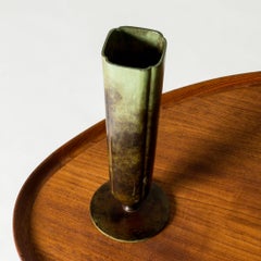Vintage Mid-Century Patinated Bronze Vase, GAB, Sweden, 1930s