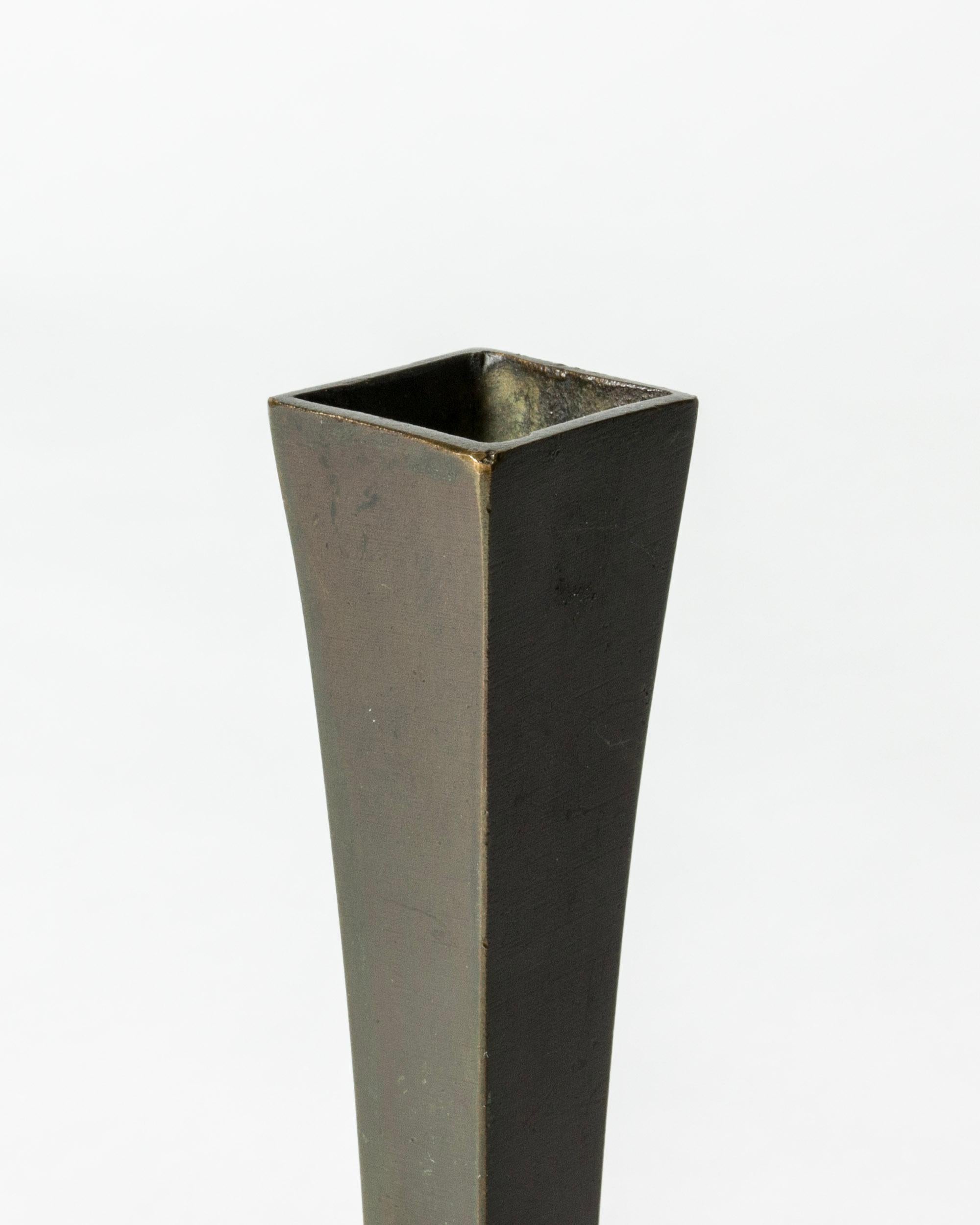 Scandinavian Modern Vintage Mid-Century Patinated Bronze Vase, GAB, Sweden, 1930s