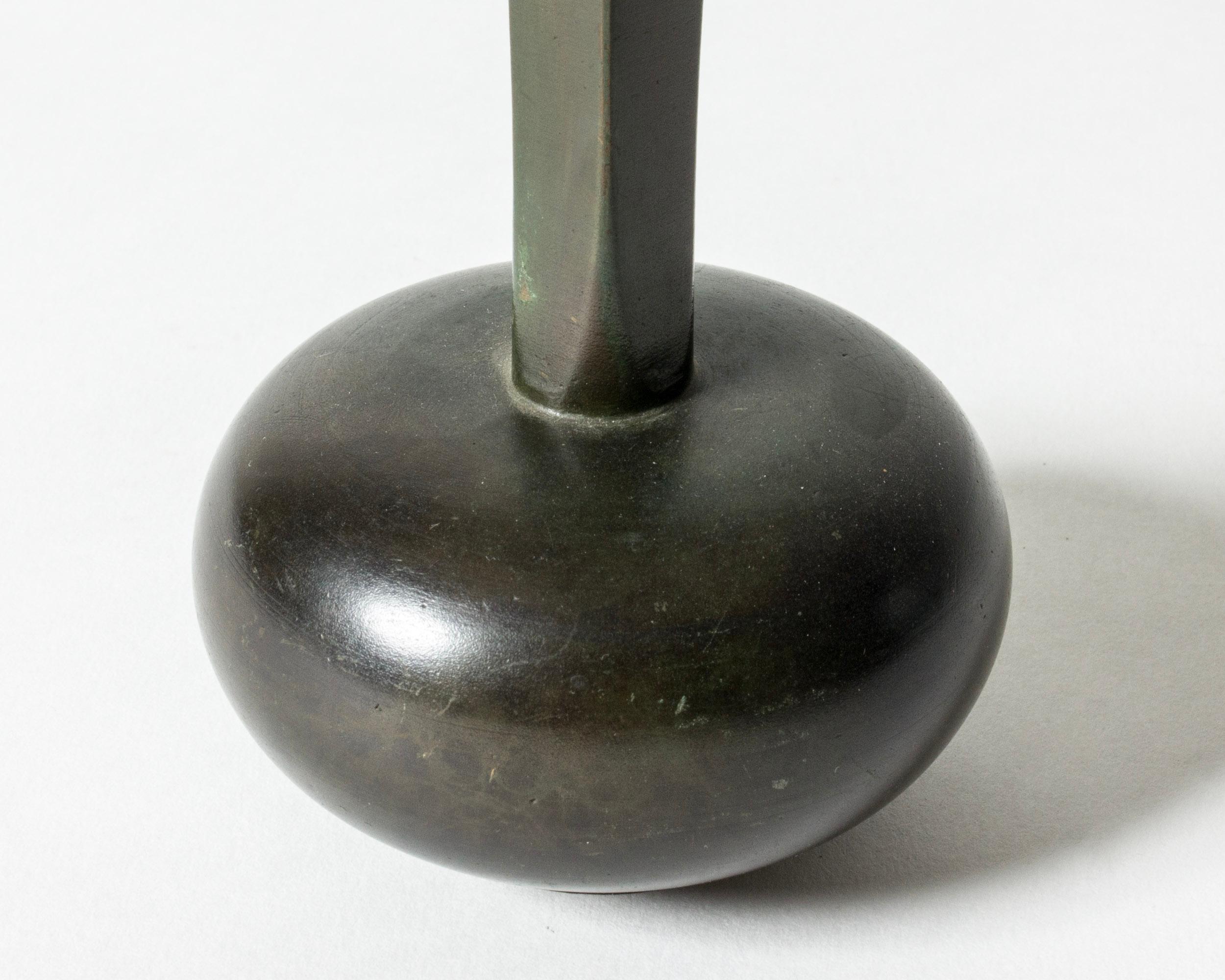 Swedish Vintage Mid-Century Patinated Bronze Vase, GAB, Sweden, 1930s
