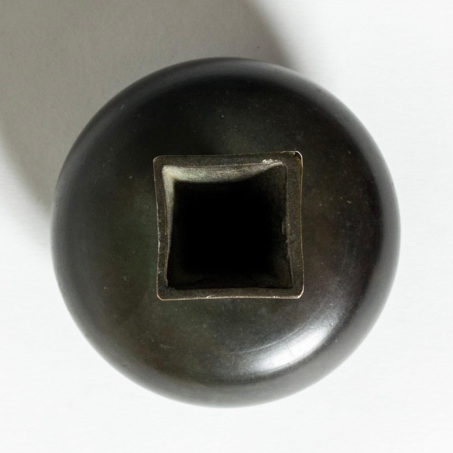 Vintage Mid-Century Patinated Bronze Vase, GAB, Sweden, 1930s In Good Condition In Stockholm, SE