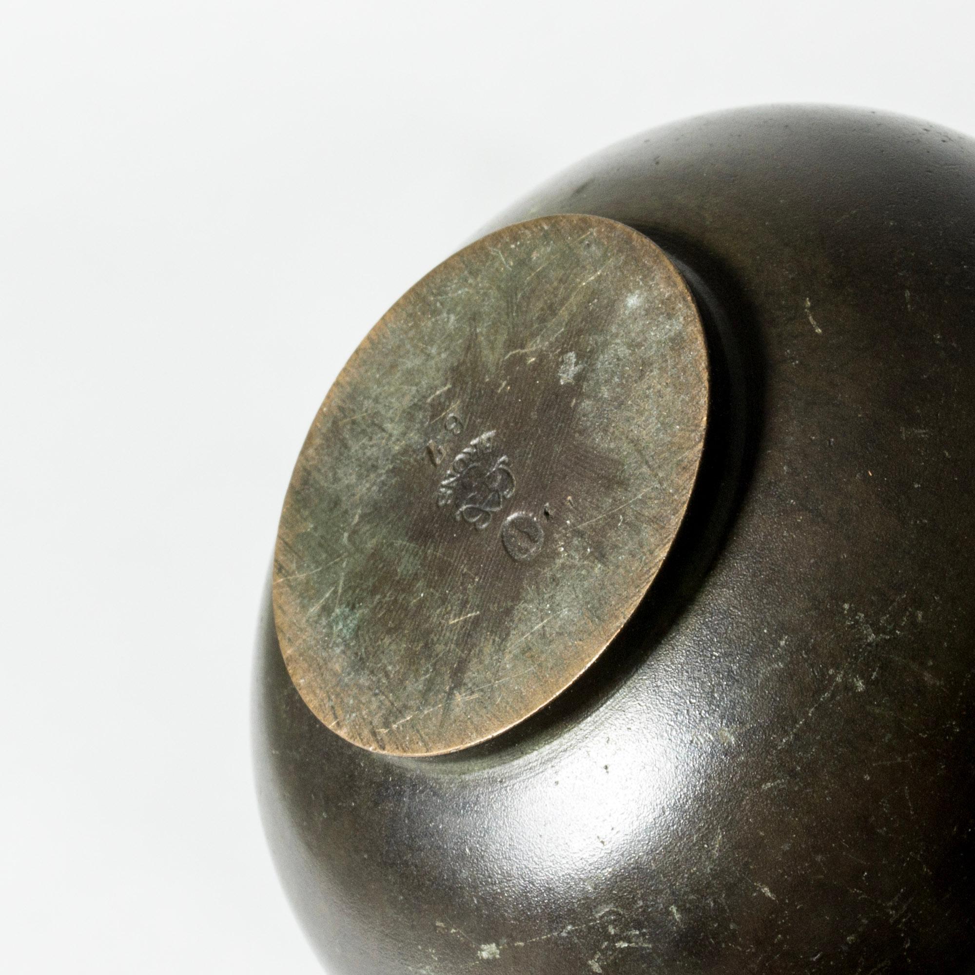 Mid-20th Century Vintage Mid-Century Patinated Bronze Vase, GAB, Sweden, 1930s