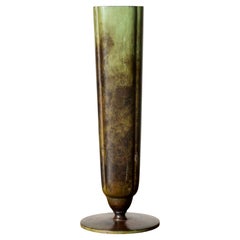 Vase vintage en bronze patiné du milieu du siècle dernier, GAB, Suède, années 1930