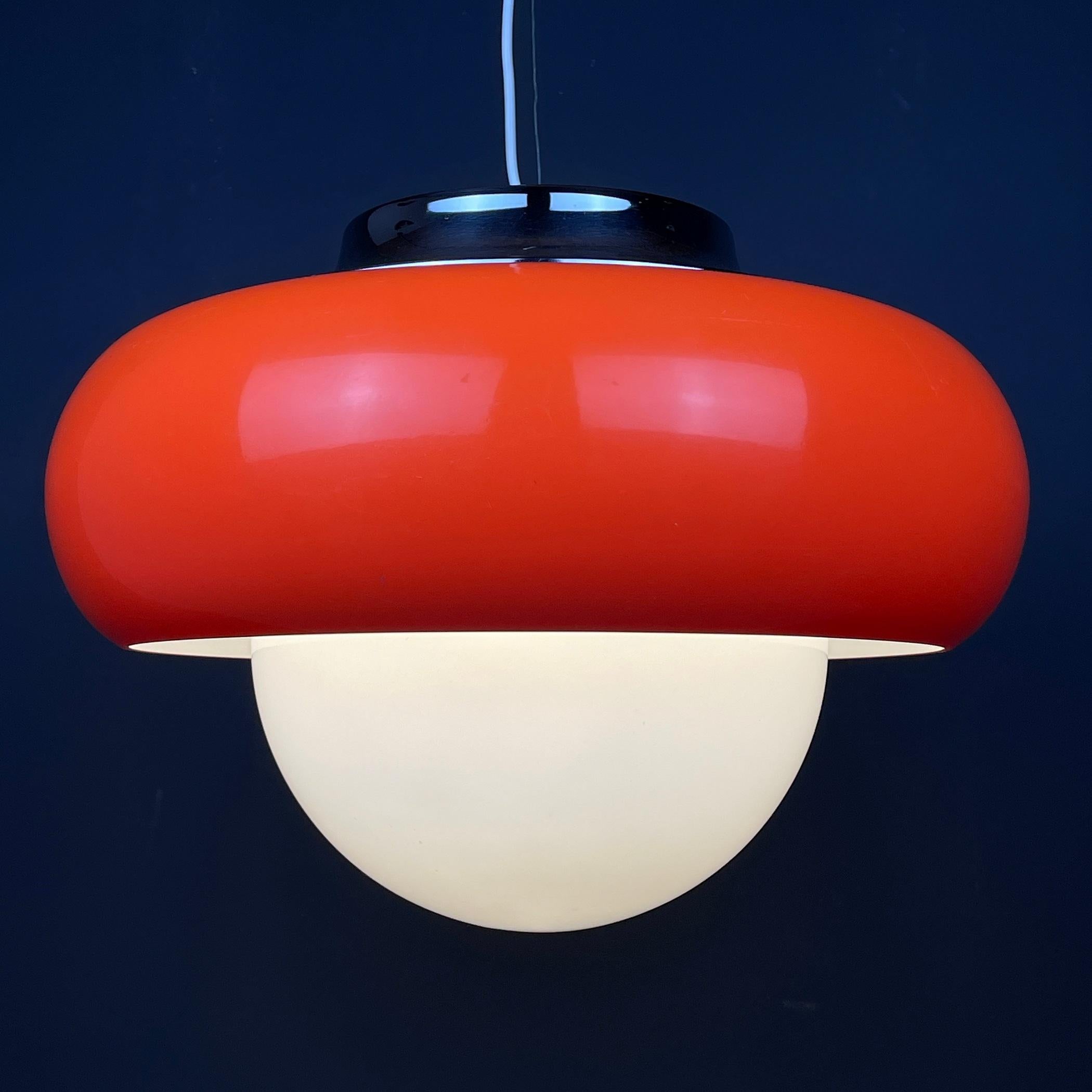 lampadario arancione anni 70