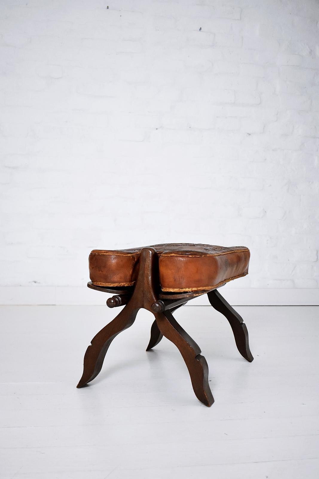 leather foot stool