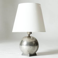 Vintage Mid-Century Pewter Table Lamp, GAB, Sweden, 1930s