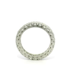 Vintage Mid Century Platinum 0.60ctw Single Cut Diamond Eternity Stack Band Ring