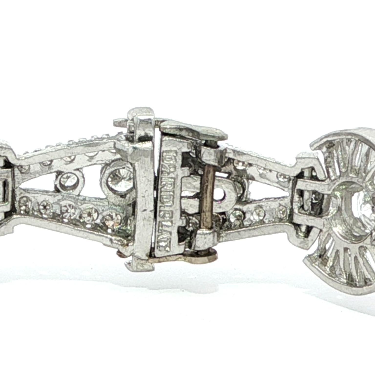 De las mujeres Pulsera Vintage de Platino de Mitad de Siglo con 10,0ctw de Diamantes de Fantasía en venta