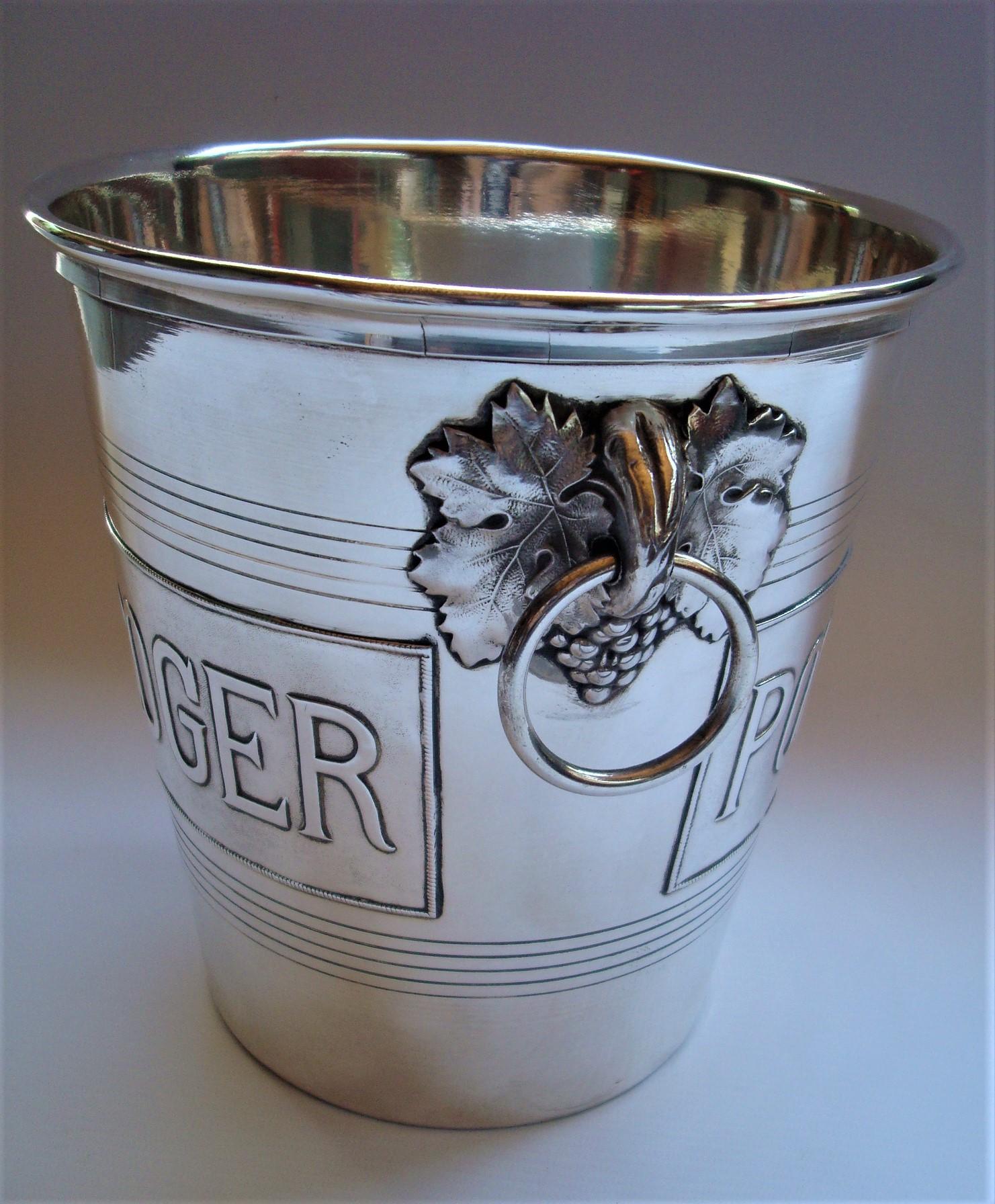 Silvered Vintage Mid-Century Pol Roger Champagne Cooler / Bucket