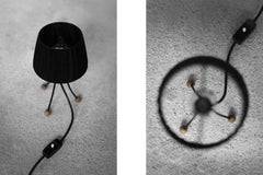 Petite lampe de table moderne polonaise du milieu du siècle avec abat-jour noir, 1960s