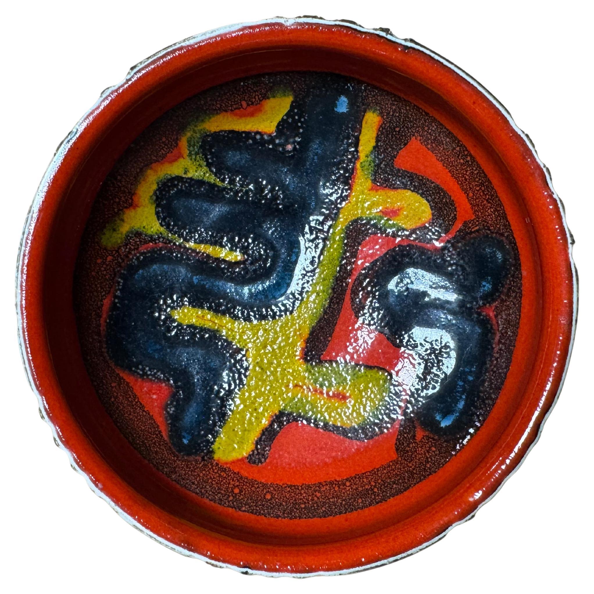 Vintage Mid-Century Poole Art Pottery Small Incised Edge Bowl, UK