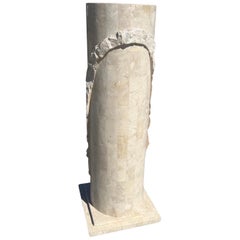 Vintage Mid Century Post Modern Tessellated Stone Pedestal