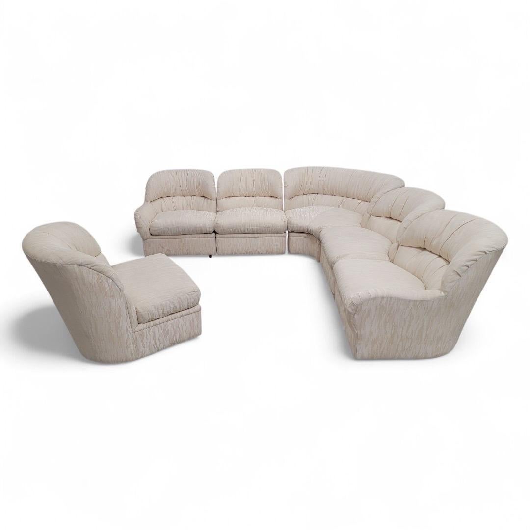 Sofá de 6 piezas de sección modular Vintage Mid Century Postmodern by Drexel Tela en venta