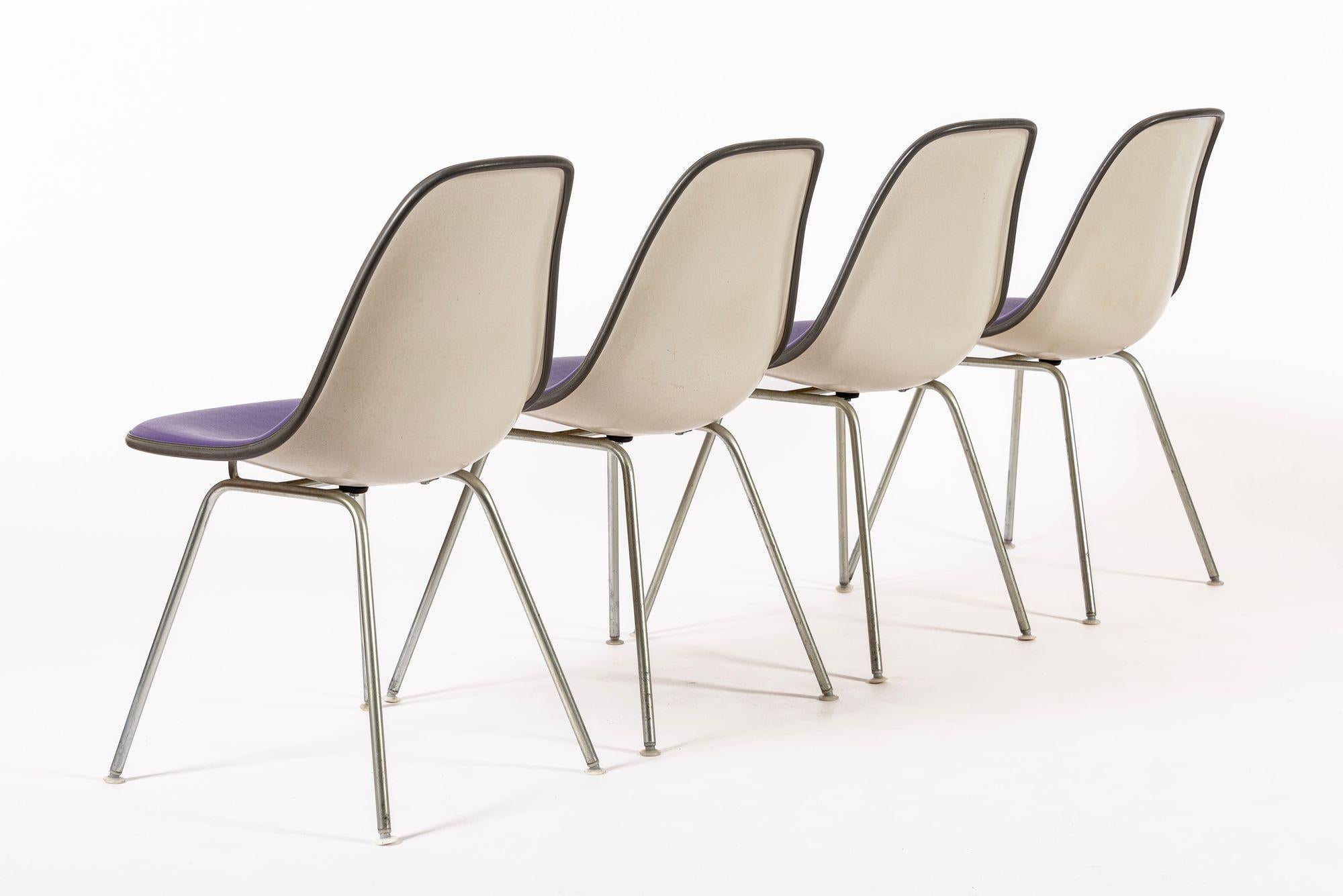 Vintage Mid Century Purple DSX Side Chairs by Eames for Herman Miller en vente 5