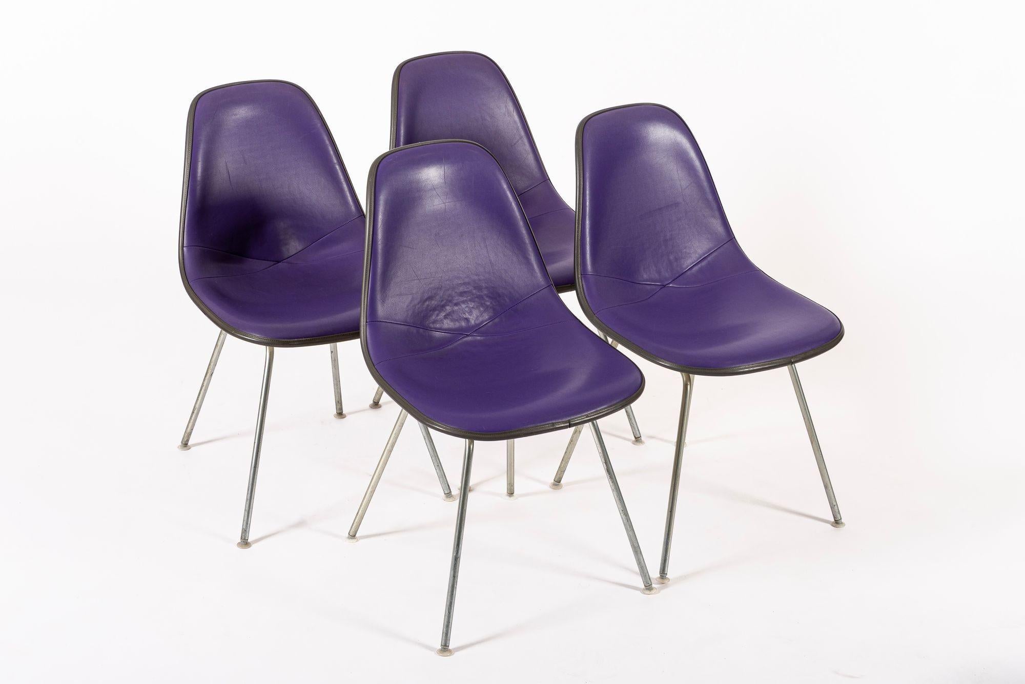 Mid-Century Modern Vintage Mid Century Purple DSX Side Chairs by Eames for Herman Miller en vente