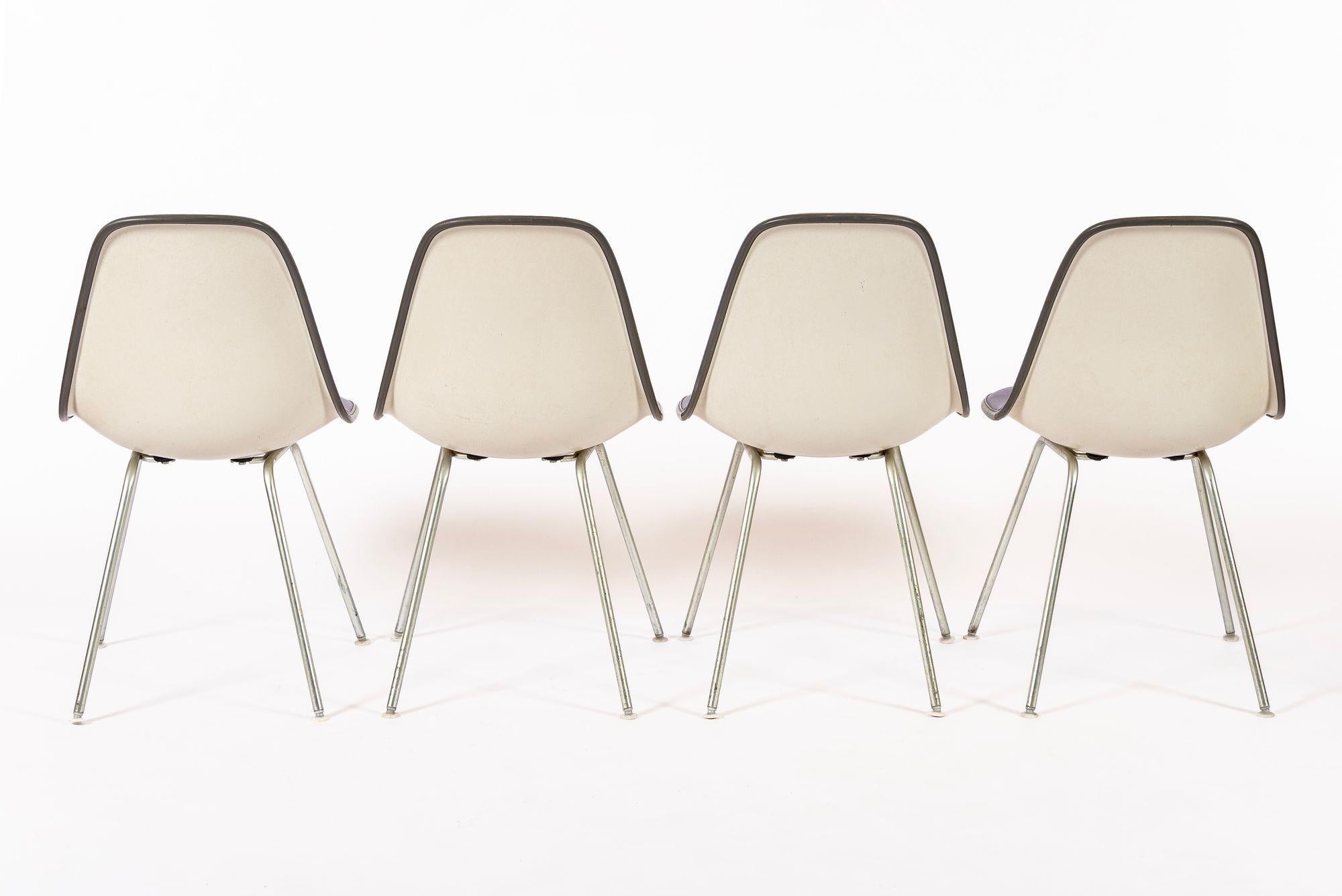 Fin du 20e siècle Vintage Mid Century Purple DSX Side Chairs by Eames for Herman Miller en vente