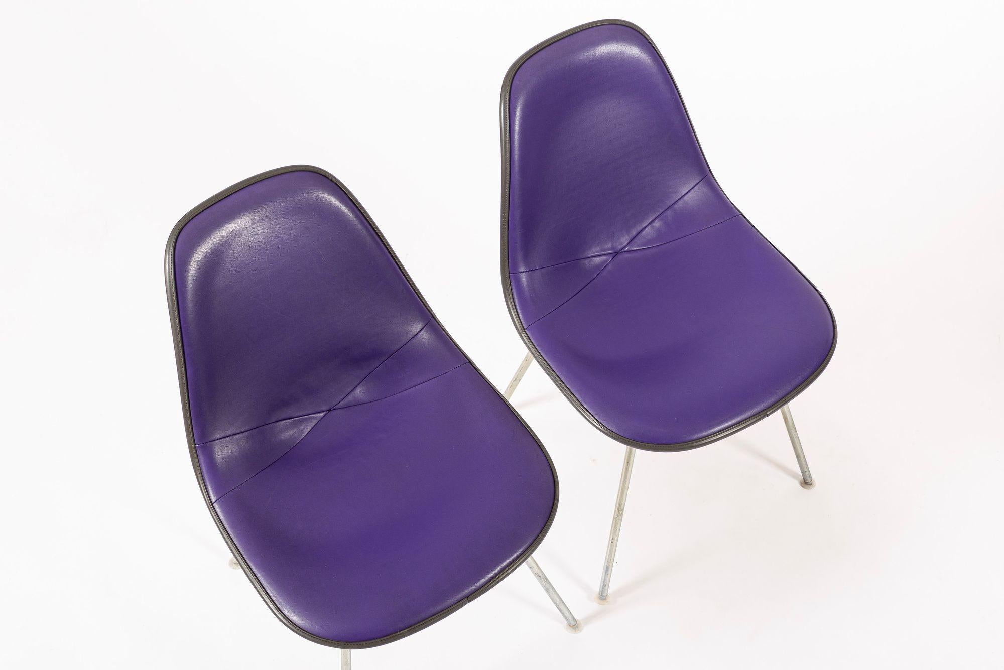 Aluminium Vintage Mid Century Purple DSX Side Chairs by Eames for Herman Miller en vente
